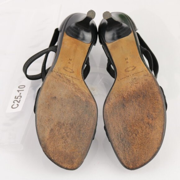 Donald Pliner Womens Sandal Size 9 Black Patent Elastic Heels Strappy Dress Shoe - Picture 8 of 12